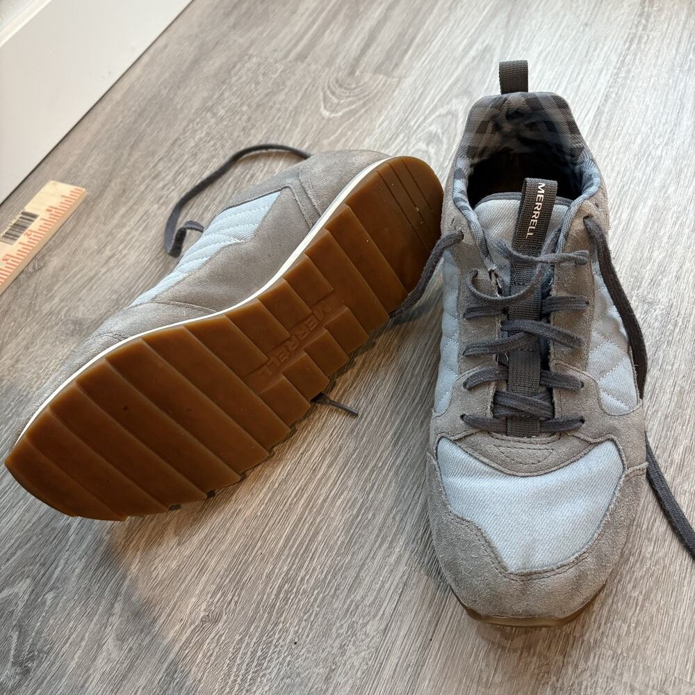 Merrell Women's Alpine Sneaker Retro Suede Blue Grey Gorpcore Shoes Size 9.5 - Picture 7 of 8